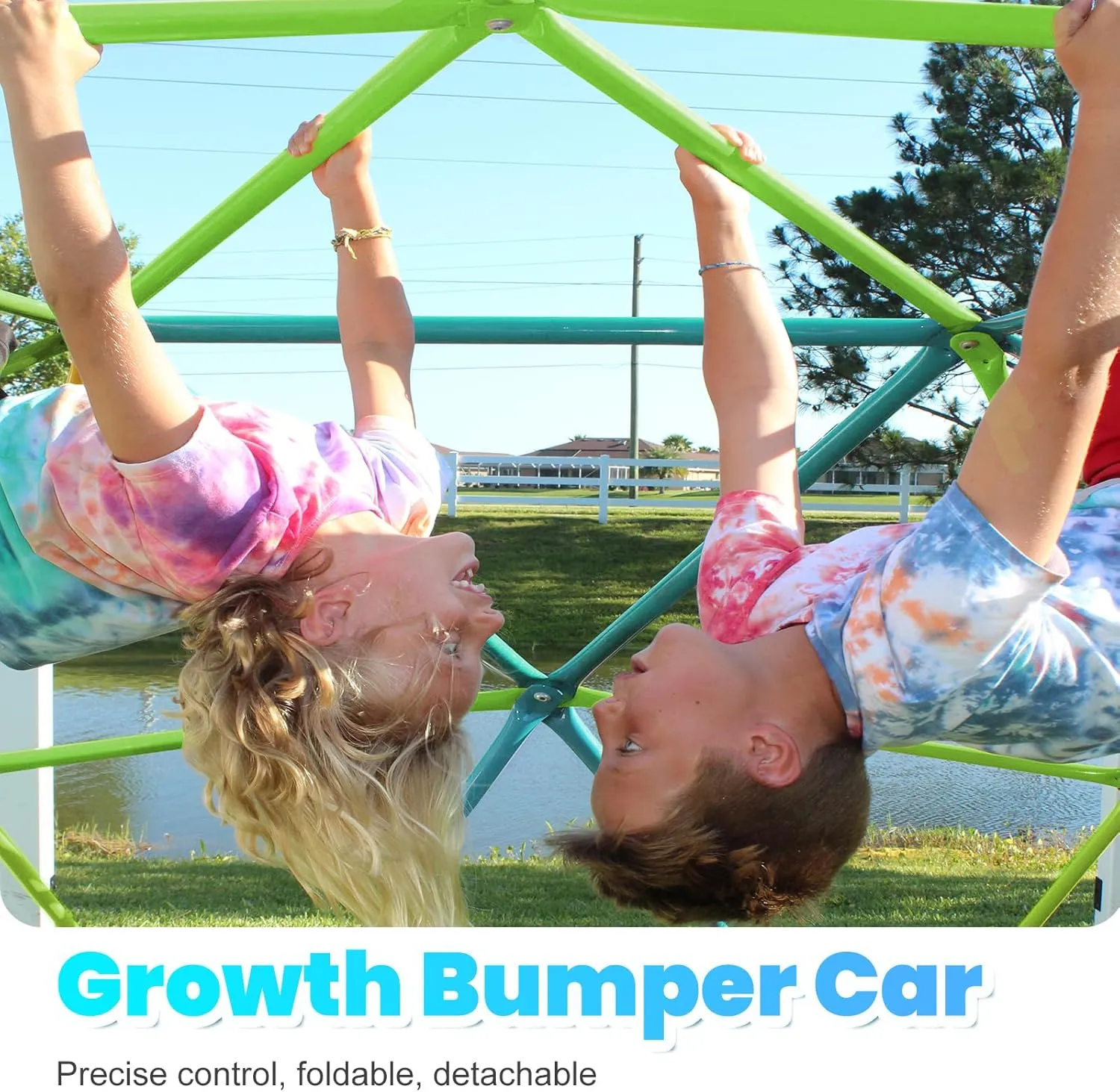 Zupapa New Upgraded Outdoor Geometric Dome Climber with Tent, 1000LBS Weight Capability, 3D Assembly Video, Suitable for 1-6 Kids Climbing Frame (Cayn Green, 10FT)