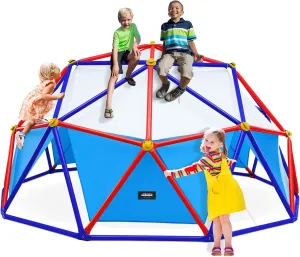 Zupapa New Upgraded Outdoor Geometric Dome Climber with Tent, 1000LBS Weight Capability, 3D Assembly Video, Suitable for 1-6 Kids Climbing Frame (Purple Orange, 10FT)
